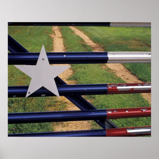 Poster Drapeau de N.A., États-Unis, Texas, Lac Buchanan, (Devant)