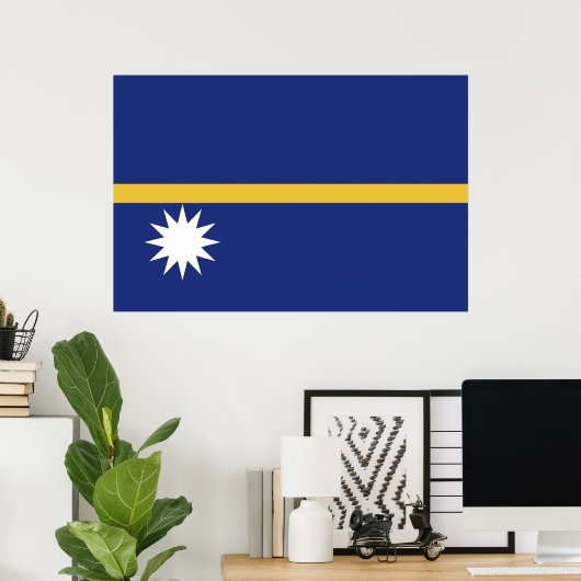 Poster Drapeau de Nauru (Bureau à domicile)
