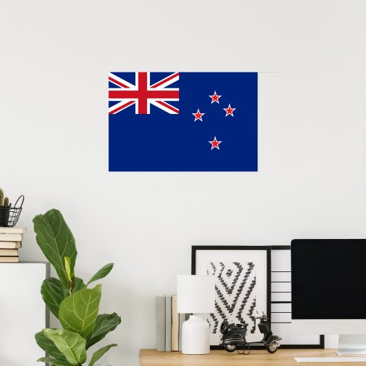 Poster Drapeau de Nouvelle-Zélande (Bureau à domicile)