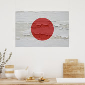 Poster Drapeau de peinture patinée du Japon (Cuisine)