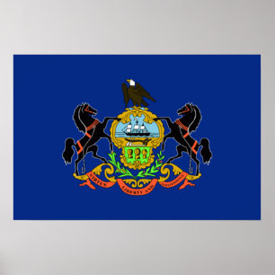 Poster Drapeau de Pennsylvanie