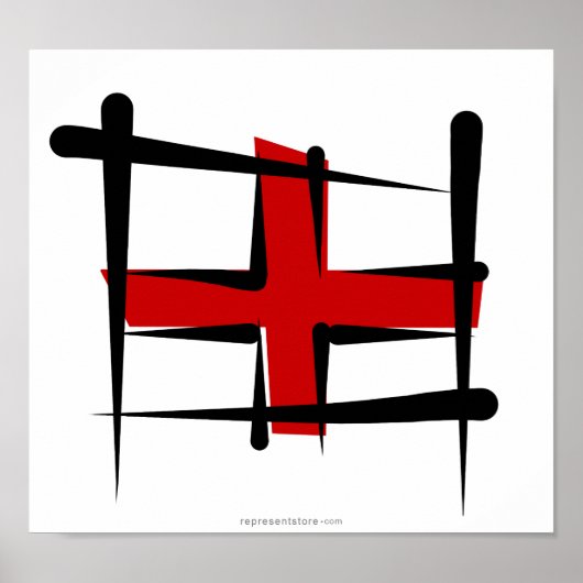 Poster Drapeau de pinceau anglais (Devant)
