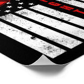 Poster Drapeau de pompier américain mince Red Line (Coin)