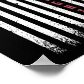 Poster Drapeau de pompier américain mince Red Line (Coin)