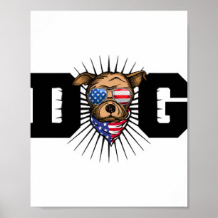 Poster Drapeau de port de chien