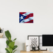 Poster Drapeau de Porto Rico (Bureau à domicile)