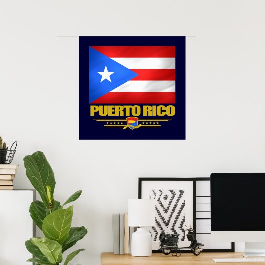Poster Drapeau de Porto Rico (Bureau à domicile)