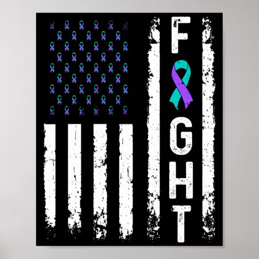 Poster Drapeau de prévention du suicide masculin Lutte co (Devant)