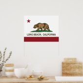 Poster Drapeau de République de Long Beach la Californie (Cuisine)