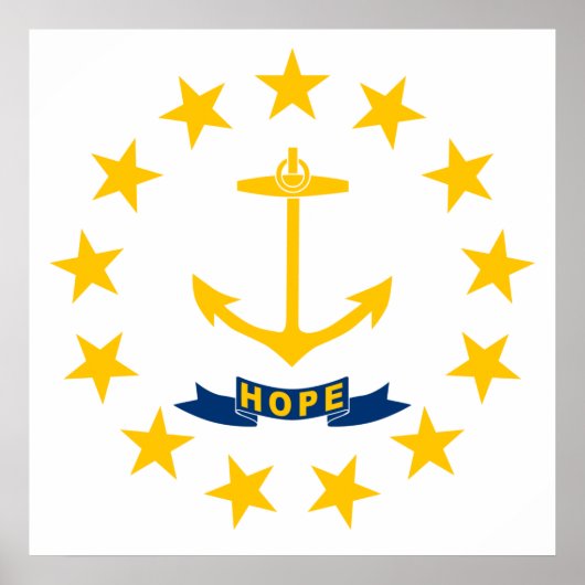 Poster Drapeau de Rhode Island (État des États-Unis) (Devant)