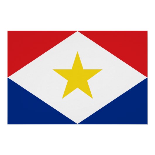 Poster Drapeau de Saba (Devant)