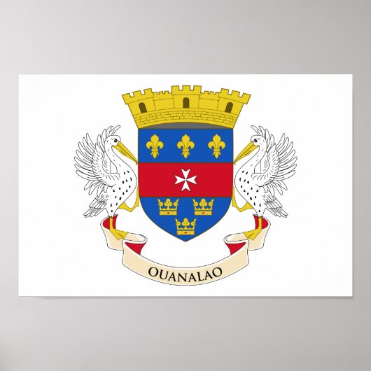 Poster Drapeau de Saint-Barthélemy (Devant)