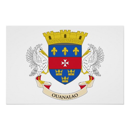 Poster Drapeau de Saint-Barthélemy (Devant)