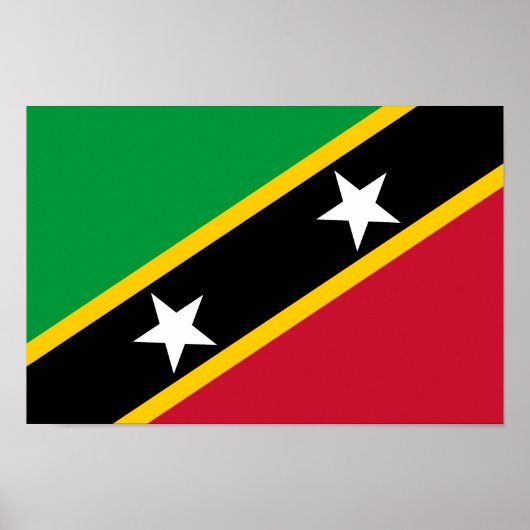 Poster Drapeau de Saint-Kitts-et-Nevis (Devant)