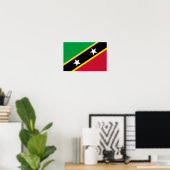 Poster Drapeau de Saint-Kitts-et-Nevis (Bureau à domicile)