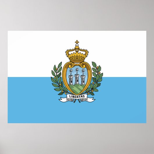 Poster Drapeau de Saint-Marin (Devant)