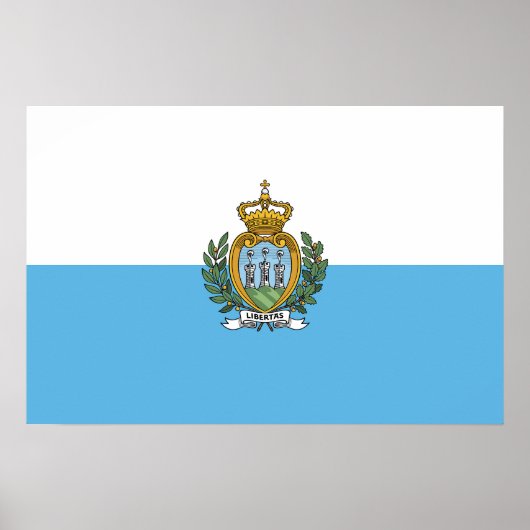 Poster Drapeau de Saint-Marin (Devant)