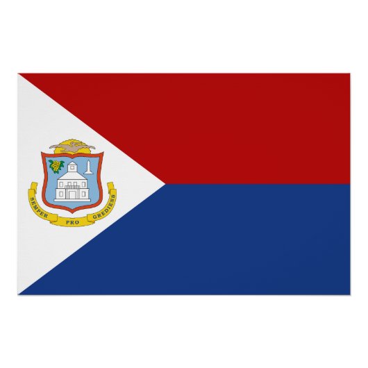 Poster Drapeau de Saint-Martin (Devant)