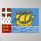Poster Drapeau de Saint-Pierre-et-Miquelon (Devant)