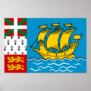 Poster Drapeau de Saint-Pierre-et-Miquelon