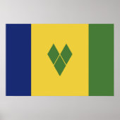 Poster Drapeau de Saint-Vincent-et-les Grenadines (Devant)