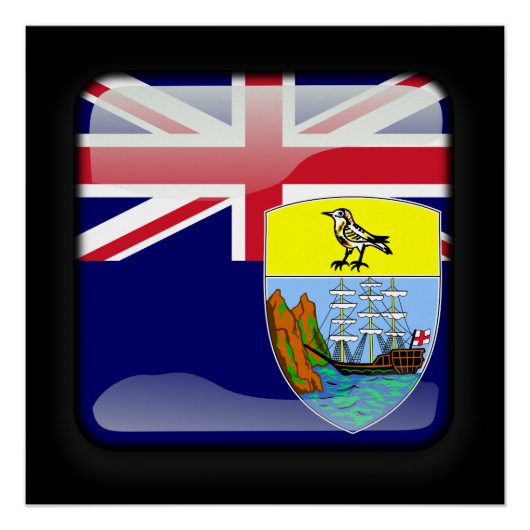 Poster Drapeau de Sainte-Hélène (Devant)