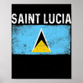 Poster Drapeau de Sainte-Lucie (Devant)