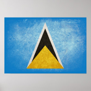 Poster Drapeau de Sainte-Lucie