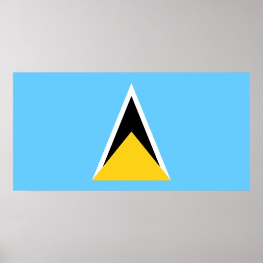 Poster Drapeau de Sainte-Lucie (Sainte-Lucie) (Caraïbes) (Devant)