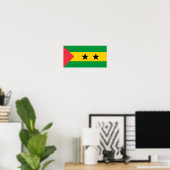 Poster Drapeau de Sao Tomé-et-Principe (Bureau à domicile)