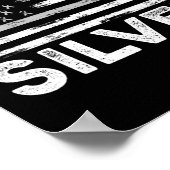 Poster Drapeau de sensibilisation à la dyslexie d'argent (Coin)