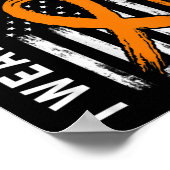 Poster Drapeau de sensibilisation à la leucémie Orange Ri (Coin)
