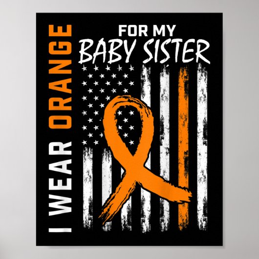 Poster Drapeau de sensibilisation à la leucémie Orange Ri (Devant)