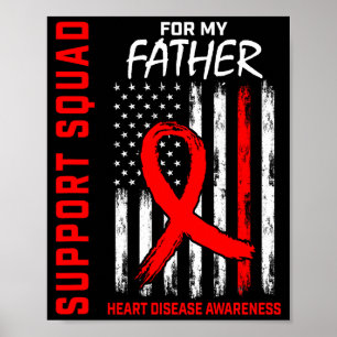 Poster Drapeau de sensibilisation à la maladie cardiaque