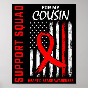 Poster Drapeau de sensibilisation à la maladie cardiaque