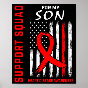 Poster Drapeau de sensibilisation à la maladie cardiaque