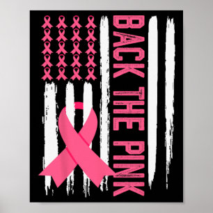 Poster Drapeau de sensibilisation au cancer du sein rose