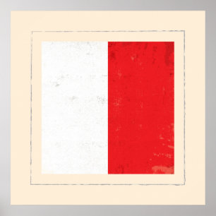 Poster Drapeau de signal nautique de la lettre "H"