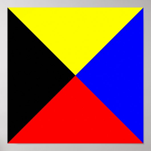 Poster Drapeau de signalisation maritime Zulu ICS (Devant)