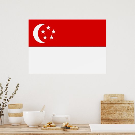 Poster Drapeau de Singapour (Cuisine)