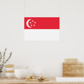 Poster Drapeau de Singapour (Cuisine)
