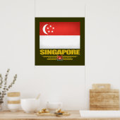 Poster Drapeau de Singapour (Cuisine)