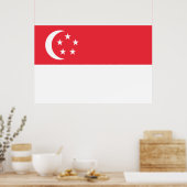 Poster Drapeau de Singapour (Cuisine)