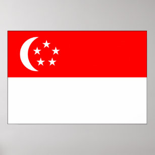Poster Drapeau de Singapour