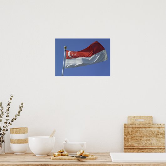 Poster Drapeau de Singapour (Cuisine)