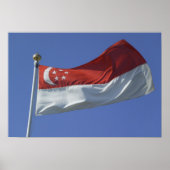 Poster Drapeau de Singapour (Devant)