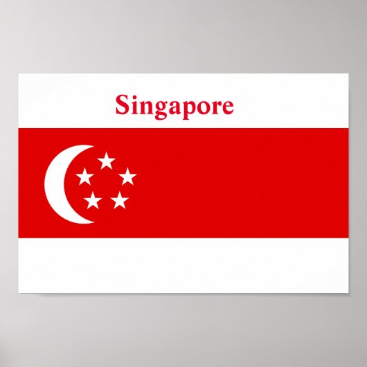 Poster Drapeau de Singapour (Devant)