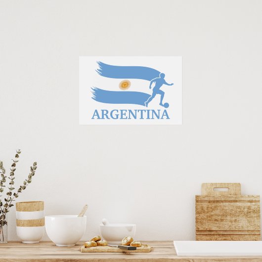 Poster Drapeau de soccer argentin (Cuisine)