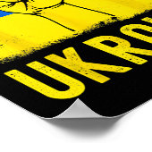 Poster Drapeau de soutien à l'Ukraine Je suis avec l'Ukra (Coin)