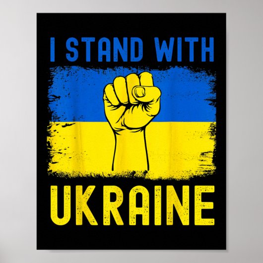 Poster Drapeau de soutien à l'Ukraine Je suis avec l'Ukra (Devant)